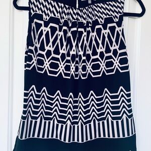 Calvin Klein Black and White Geometric Blouse